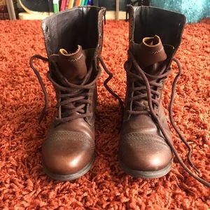 Steve Madden women’s leather combat boots